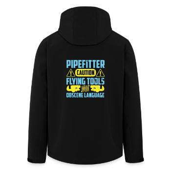 Mise en garde du tuyauteur - Veste softshell homme en polyester recyclé Stanley/Stella - noir - Dos - AI Model Male 185 light (185cm)