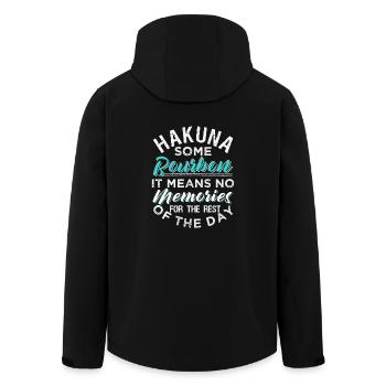 HAKUNA SOME BOURBON No Memories - Men’s Recycled Softshell Jacket by Stanley/Stella - black - Back - AI Model Male 185 light (185cm)