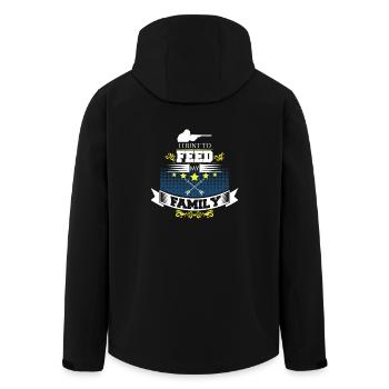 Hunt to feed my family - Men’s Recycled Softshell Jacket by Stanley/Stella - black - Back - AI Model Male 185 light (185cm)