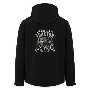 Traktor Shirt · Landwirtschaft · Schöner Tag - Recycelte Männer Softshell-Jacke von Stanley/Stella - Schwarz - Hinten - AI Model Male 185 light (185cm)