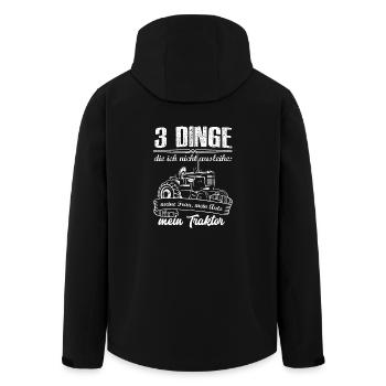 Traktor Shirt · Landwirtschaft · 3 Dinge - Recycelte Männer Softshell-Jacke von Stanley/Stella - Schwarz - Hinten - AI Model Male 185 light (185cm)
