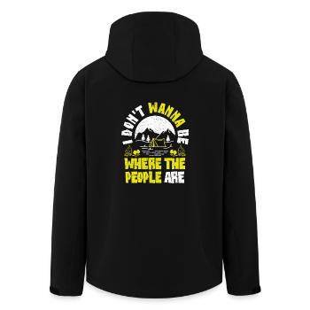 Je ne veux pas être là où les gens sont la chemise de camping - Veste softshell homme en polyester recyclé Stanley/Stella - noir - Dos - AI Model Male 185 light (185cm)