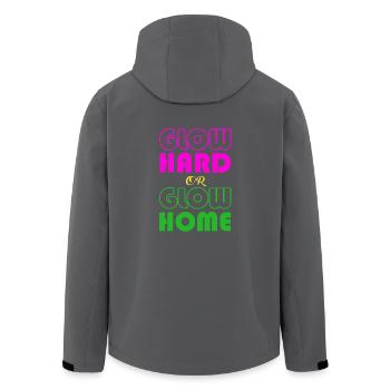 Glow Hard Or Glow Home T-Shirt Funny Retro Glowing - Men’s Recycled Softshell Jacket by Stanley/Stella - anthracite - Back - AI Model Male 185 light (185cm)