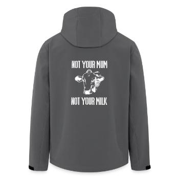 Not your milk animal welfare cow cow cow Vegan - Men’s Recycled Softshell Jacket by Stanley/Stella - anthracite - Back - AI Model Male 185 light (185cm)