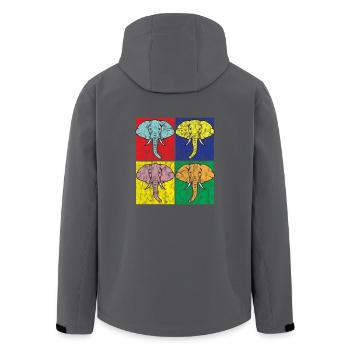 Elefant Pop Art - Recycelte Männer Softshell-Jacke von Stanley/Stella - Schwarz - Hinten - AI Model Male 185 light (185cm)