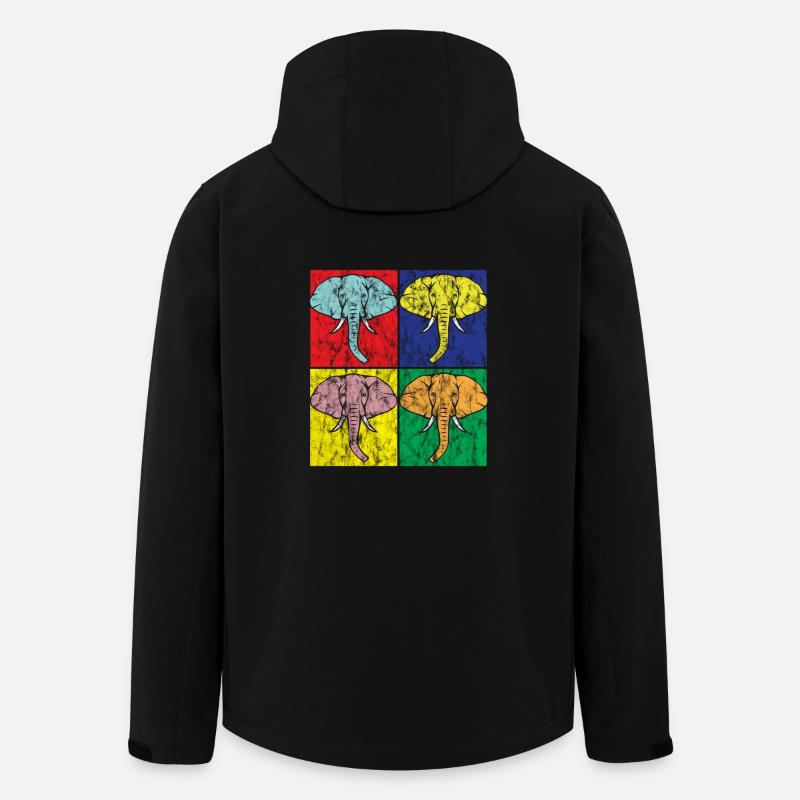 Elefant Pop Art - Recycelte Männer Softshell-Jacke von Stanley/Stella - Schwarz