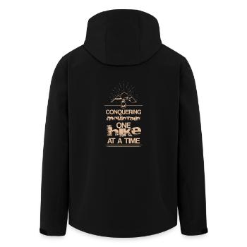 Conquérir chaque montagne - idée cadeau de conception d'escalade - Veste softshell homme en polyester recyclé Stanley/Stella - noir - Dos - AI Model Male 185 light (185cm)
