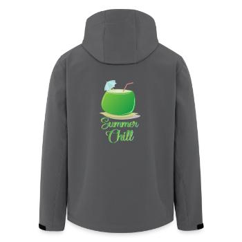 Sommer, Cocktail und Entspannen - Recycelte Männer Softshell-Jacke von Stanley/Stella - Anthrazit - Hinten - AI Model Male 185 light (185cm)