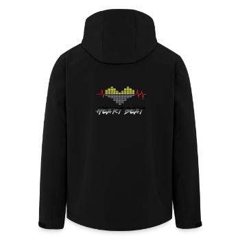 HEART BEAT - palpitations - Men’s Recycled Softshell Jacket by Stanley/Stella - black - Back - AI Model Male 185 light (185cm)