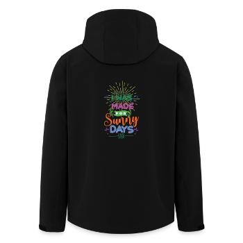 Ich wurde für sonnige Tage gemacht - Recycelte Männer Softshell-Jacke von Stanley/Stella - Schwarz - Hinten - AI Model Male 185 light (185cm)