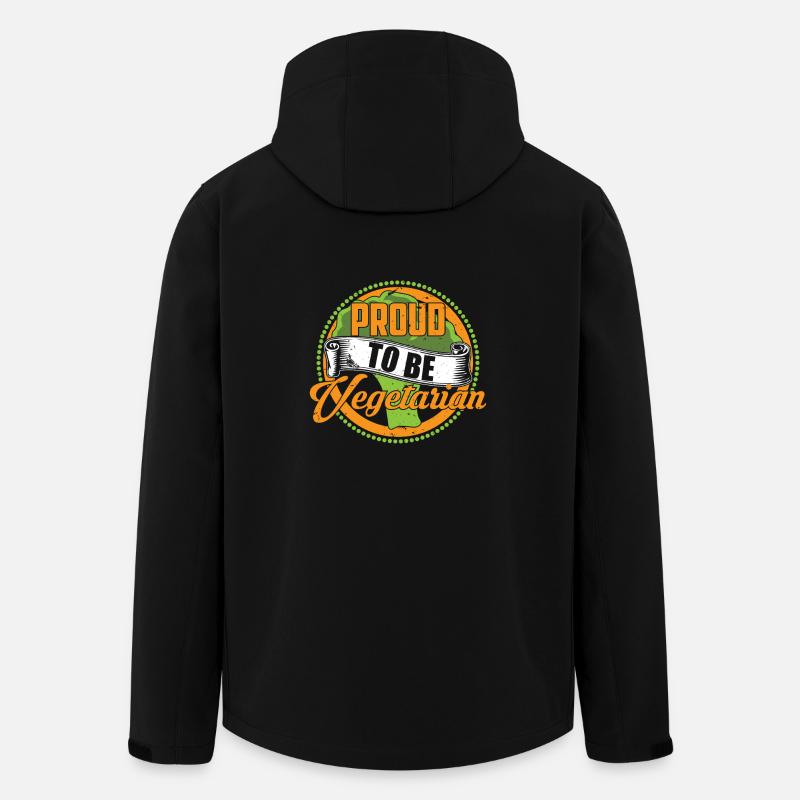 Fier d'être végétarien - Veste softshell homme en polyester recyclé Stanley/Stella - noir