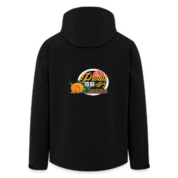 Fier d'être végétarien - Veste softshell homme en polyester recyclé Stanley/Stella - noir - Dos - AI Model Male 185 light (185cm)