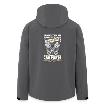 La voiture est le bonheur - Veste softshell homme en polyester recyclé Stanley/Stella - charbon - Dos - AI Model Male 185 light (185cm)