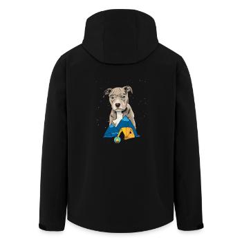 Pit Bull Terrier Pitbull Camping Camping cadeau - Veste softshell homme en polyester recyclé Stanley/Stella - noir - Dos - AI Model Male 185 light (185cm)