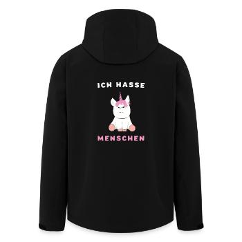 Ich Hasse Menschen Einhorn Geschenk - Recycelte Männer Softshell-Jacke von Stanley/Stella - Schwarz - Hinten - AI Model Male 185 light (185cm)