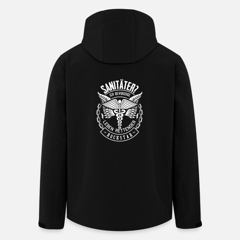 Sanitäter Shirt · Rettungsdienst · Lebensretter - Recycelte Männer Softshell-Jacke von Stanley/Stella - Schwarz