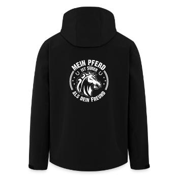 Pferde Shirt · Reiten · Reitsport · Pferd süßer - Recycelte Männer Softshell-Jacke von Stanley/Stella - Schwarz - Hinten - AI Model Male 185 light (185cm)