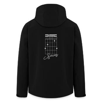Jesus Rettet - Gitarre Gitarrist Musiker Geschenk - Recycelte Männer Softshell-Jacke von Stanley/Stella - Schwarz - Hinten - AI Model Male 185 light (185cm)