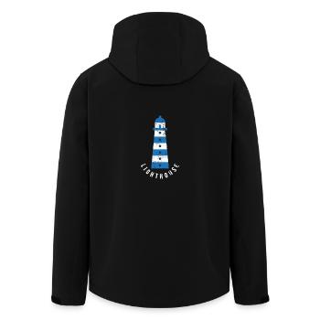 Light house - Phare - Veste softshell homme en polyester recyclé Stanley/Stella - noir - Dos - AI Model Male 185 light (185cm)