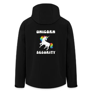 Unicorn Security - Recycelte Männer Softshell-Jacke von Stanley/Stella - Schwarz - Hinten - AI Model Male 185 light (185cm)