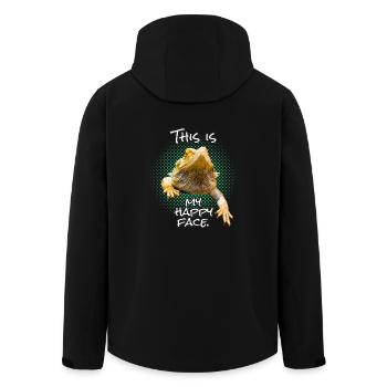 Happy Face Bearded Dragon Bearded Dragon Lizard Gift - Men’s Recycled Softshell Jacket by Stanley/Stella - black - Back - AI Model Male 185 light (185cm)