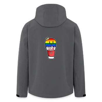 chemise gay lesbienne gay - Veste softshell homme en polyester recyclé Stanley/Stella - charbon - Dos - AI Model Male 185 light (185cm)