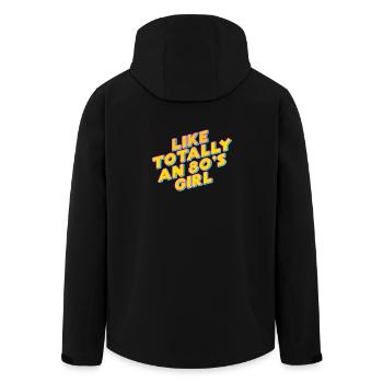 Cool 80s Girl Shirt Retro Nostalgic Eighties Party - Men’s Recycled Softshell Jacket by Stanley/Stella - black - Back - AI Model Male 185 light (185cm)