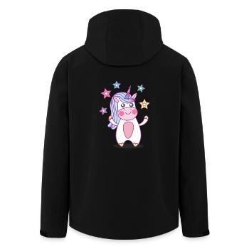 Little Unicorn - Baby Unicorn - Men’s Recycled Softshell Jacket by Stanley/Stella - black - Back - AI Model Male 185 light (185cm)