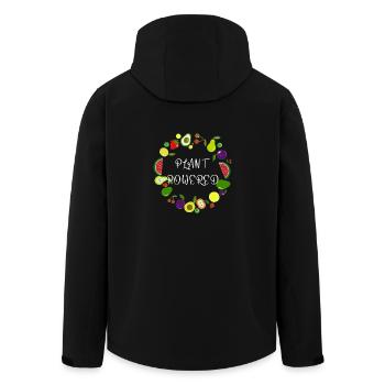 Plant Powered Shirt Vegan Veganerin Veganer TShirt - Recycelte Männer Softshell-Jacke von Stanley/Stella - Schwarz - Hinten - AI Model Male 185 light (185cm)