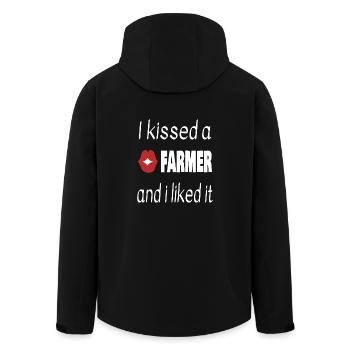 Kissed A Farmer Farmer Tracteur tracteur - Veste softshell homme en polyester recyclé Stanley/Stella - noir - Dos - AI Model Male 185 light (185cm)