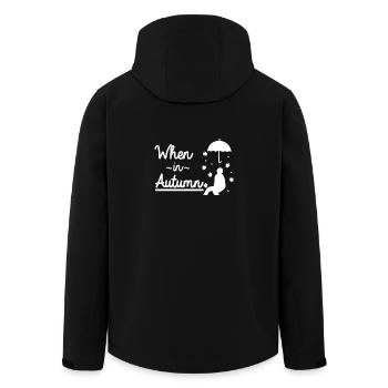 Umbrella in the autumn - Men’s Recycled Softshell Jacket by Stanley/Stella - black - Back - AI Model Male 185 light (185cm)