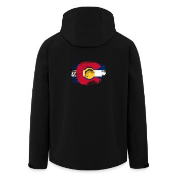 Colorado fishing - Men’s Recycled Softshell Jacket by Stanley/Stella - black - Back - AI Model Male 185 light (185cm)