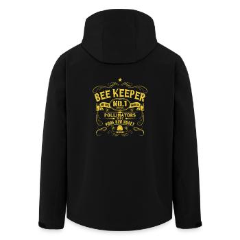 Vintage Beekeeper - Bienen Imker Geschenk - Recycelte Männer Softshell-Jacke von Stanley/Stella - Schwarz - Hinten - AI Model Male 185 light (185cm)