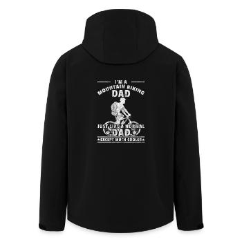 Mountain biking gift Mountain biker Mountain Dad Dad - Men’s Recycled Softshell Jacket by Stanley/Stella - black - Back - AI Model Male 185 light (185cm)