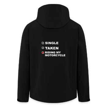 Single, forgive, ride a motorcycle! - Gift - Men’s Recycled Softshell Jacket by Stanley/Stella - black - Back - AI Model Male 185 light (185cm)