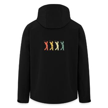 vintage Golfer retro Geschenk Polo - Recycelte Männer Softshell-Jacke von Stanley/Stella - Schwarz - Hinten - AI Model Male 185 light (185cm)