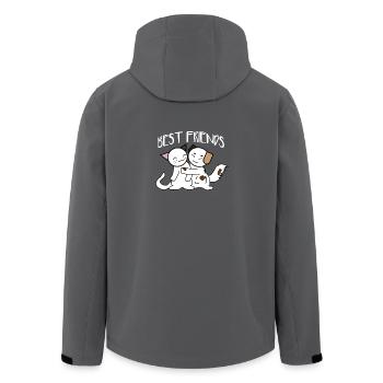 Beste Freunde Katzen Motiv Mietzekatze Kätzchen - Recycelte Männer Softshell-Jacke von Stanley/Stella - Anthrazit - Hinten - AI Model Male 185 light (185cm)