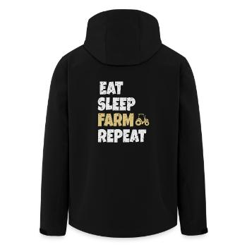 Mangez des fermes de sommeil Répétez le cadeau de fermier - Veste softshell homme en polyester recyclé Stanley/Stella - noir - Dos - AI Model Male 185 light (185cm)