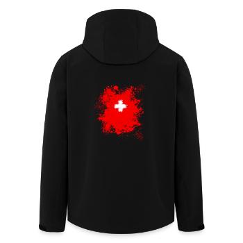 Switzerland Swiss 1st August Pride gift - Men’s Recycled Softshell Jacket by Stanley/Stella - black - Back - AI Model Male 185 light (185cm)