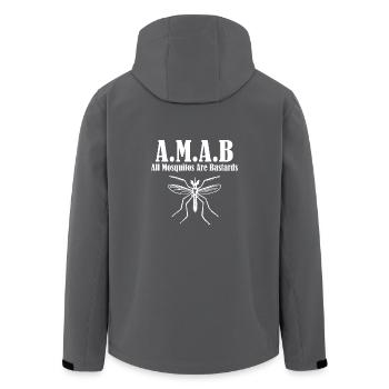 All Mosquitos are Bastards A.M.A.B - Men’s Recycled Softshell Jacket by Stanley/Stella - anthracite - Back - AI Model Male 185 light (185cm)