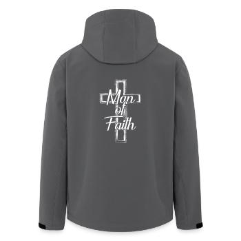 Man Of Faith - Glaubensmann Shirt Geschenk Christ - Recycelte Männer Softshell-Jacke von Stanley/Stella - Schwarz - Hinten - AI Model Male 185 light (185cm)