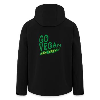 Go Vegan - Recycelte Männer Softshell-Jacke von Stanley/Stella - Schwarz - Hinten - AI Model Male 185 light (185cm)