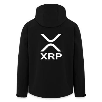 XRP logo crypto bitcoin ripple - Men’s Recycled Softshell Jacket by Stanley/Stella - black - Back - AI Model Male 185 light (185cm)