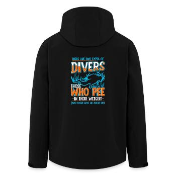 Plongée sous-marine plongeur mer océan disant cadeau - Veste softshell homme en polyester recyclé Stanley/Stella - noir - Dos - AI Model Male 185 light (185cm)
