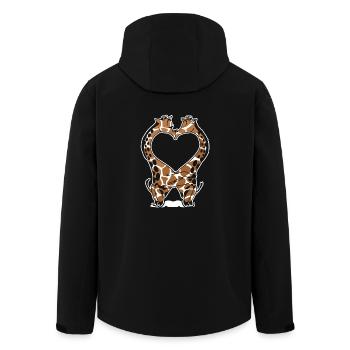 Giraffen-Liebes-Hemd - Recycelte Männer Softshell-Jacke von Stanley/Stella - Schwarz - Hinten - AI Model Male 185 light (185cm)