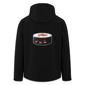 Sushi Roll / Reis / Japan - Recycelte Männer Softshell-Jacke von Stanley/Stella - Schwarz - Hinten - AI Model Male 185 light (185cm)