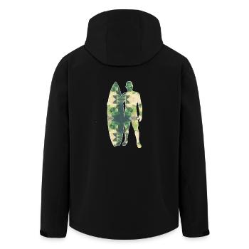 Polygon Surfer green - Men’s Recycled Softshell Jacket by Stanley/Stella - black - Back - AI Model Male 185 light (185cm)
