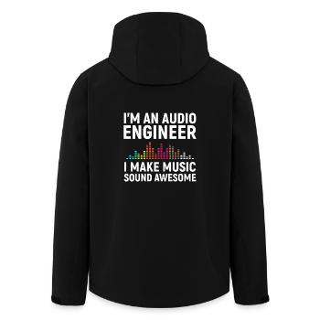 I’m an Ingénieur audio - Veste softshell homme en polyester recyclé Stanley/Stella - noir - Dos - AI Model Male 185 light (185cm)