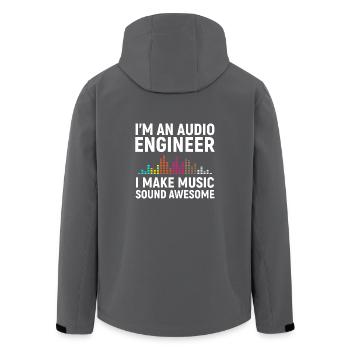 I’m an Ingénieur audio - Veste softshell homme en polyester recyclé Stanley/Stella - charbon - Dos - AI Model Male 185 light (185cm)