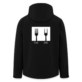 Heavy Metal Band Rock On Shirt - Men’s Recycled Softshell Jacket by Stanley/Stella - black - Back - AI Model Male 185 light (185cm)